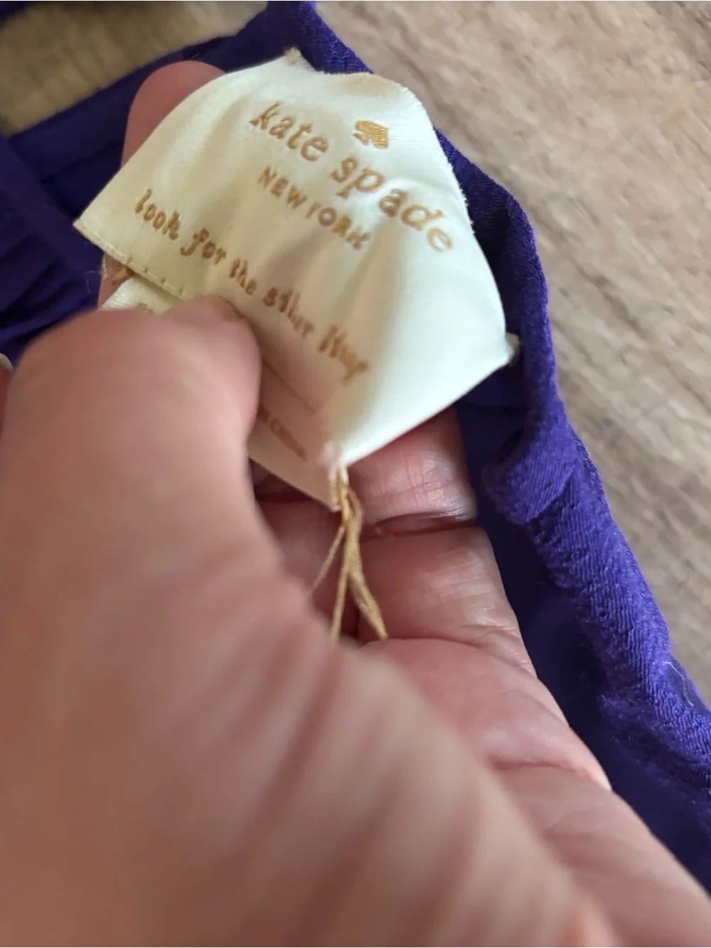 Kate Spade NY Purple Smocked Waist Mini Dress Sz 8